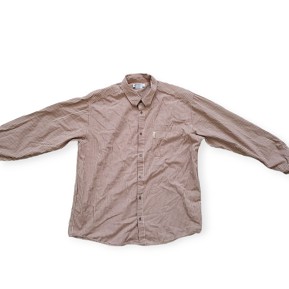 Columbia Sportswear Brown Plaid Button Down Shirt Long Sleeve Shirt Men Sz XL - Picture 2 of 6